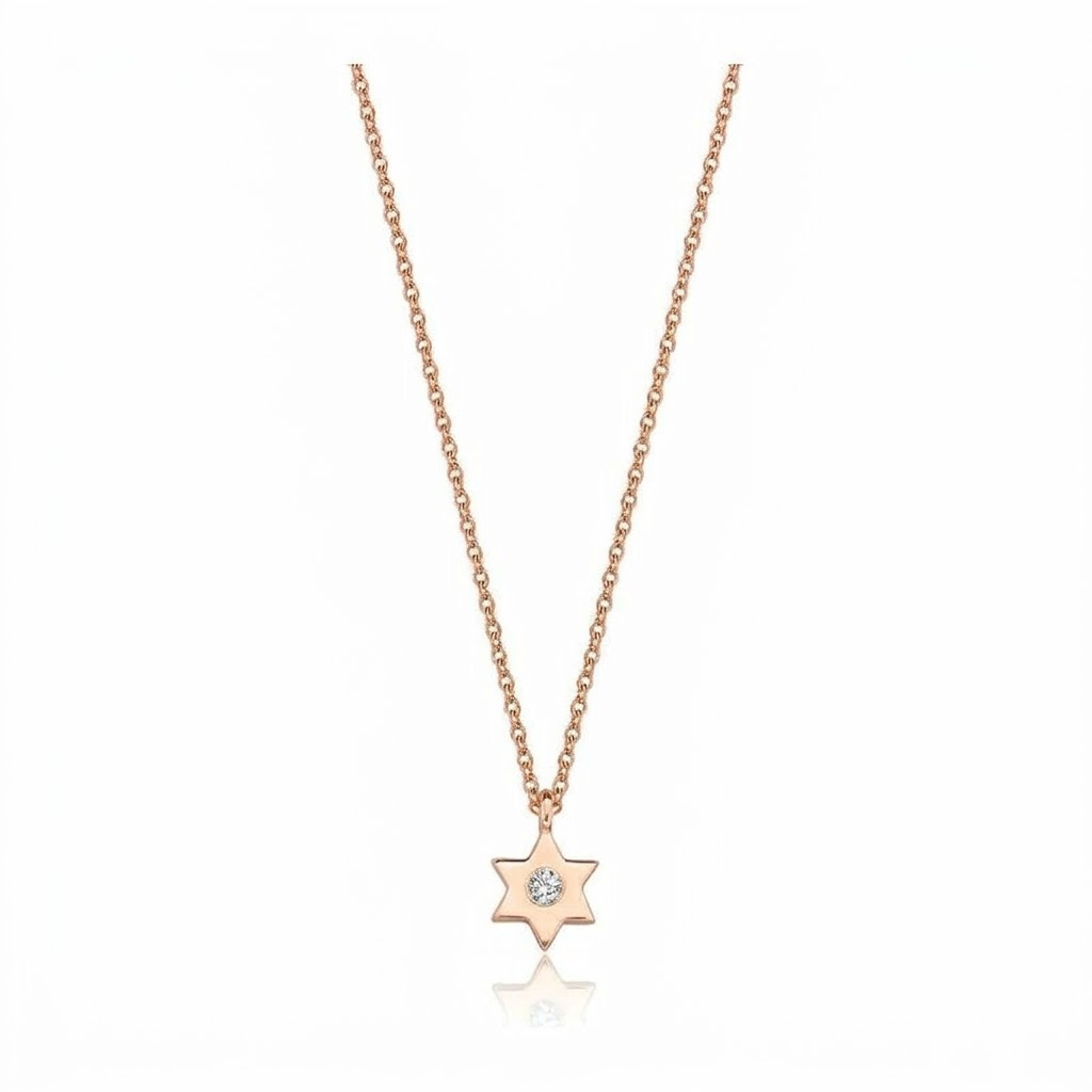 14k gold  Mystic Single Diamond Star of David