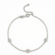 14k gold  Mystic 3 charm full diamond hamsa bracelet