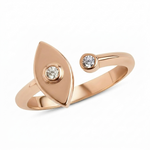Load image into Gallery viewer, 14k gold Single diamond Lucky eye ring