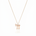 Load image into Gallery viewer, 14k gold large single diamod Hai necklace