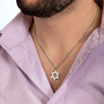 Load image into Gallery viewer, 14k gold men small muscat Star Necklace