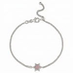Load image into Gallery viewer, 14k gold 1cm full star of David Pink sapphire