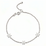 14k gold  Mystic 3 charm single diamond star bracelet