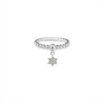 Load image into Gallery viewer, 14k gold pave Star of David charm ring