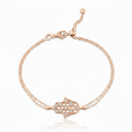 Load image into Gallery viewer, 14K gold Honeycomb hamsa bracelet