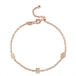 Load image into Gallery viewer, 14k gold  Mystic 3 charm full diamond mix bracelet