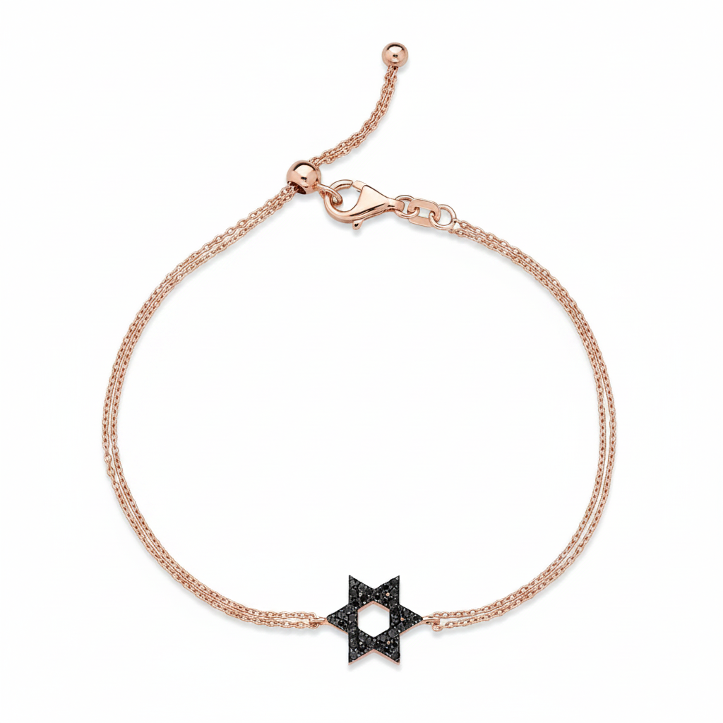 Classic star of David Black diamonds