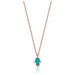 Load image into Gallery viewer, 14k gold Mystic Gold Hamsa Enamel Necklace