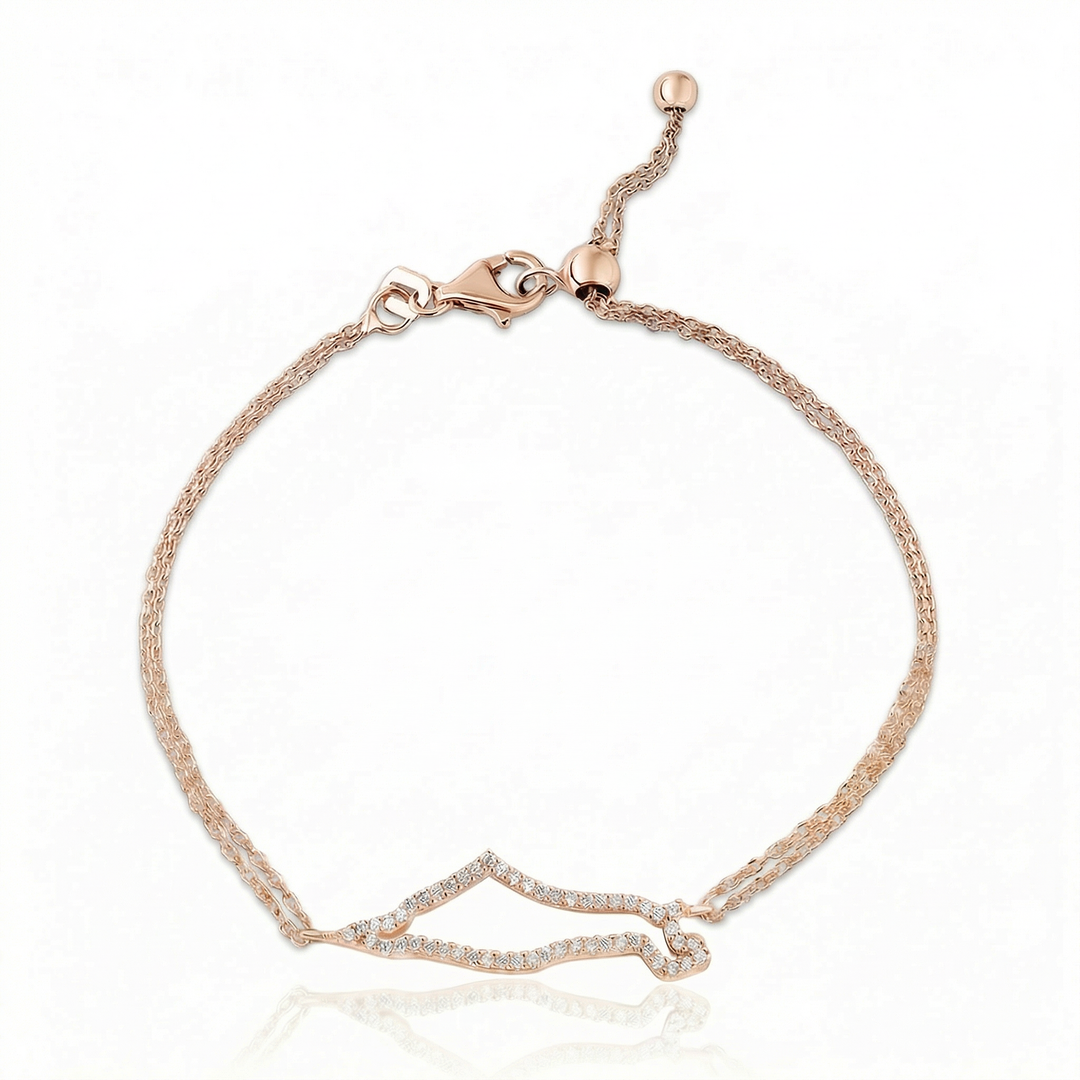 14k gold Hollo map of Israel bracelet