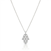 14K gold Honeycomb hamsa necklace