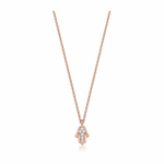 Load image into Gallery viewer, 14k gold  Mystic Gold, Full Diamond Hamsa Necklace