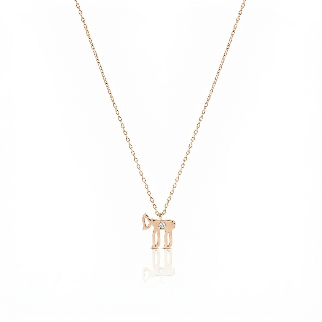 14k gold small single diamod hai necklace