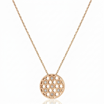 Load image into Gallery viewer, 14k gold Small circle stars Honeycomb necklace