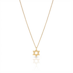 Load image into Gallery viewer, 14k gold plain braided star of david necklace