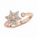 Load image into Gallery viewer, 14k gold full diamond star of David ring