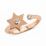 Load image into Gallery viewer, 14k gold Single diamond star of David ring