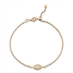 Load image into Gallery viewer, 14K gold single diamond 1cm lucky eye Bracelet