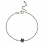 Load image into Gallery viewer, 14k gold 1cm full star of David Blue sapphire