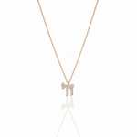 Load image into Gallery viewer, 14k gold Medium pavè diamonds Hai necklace