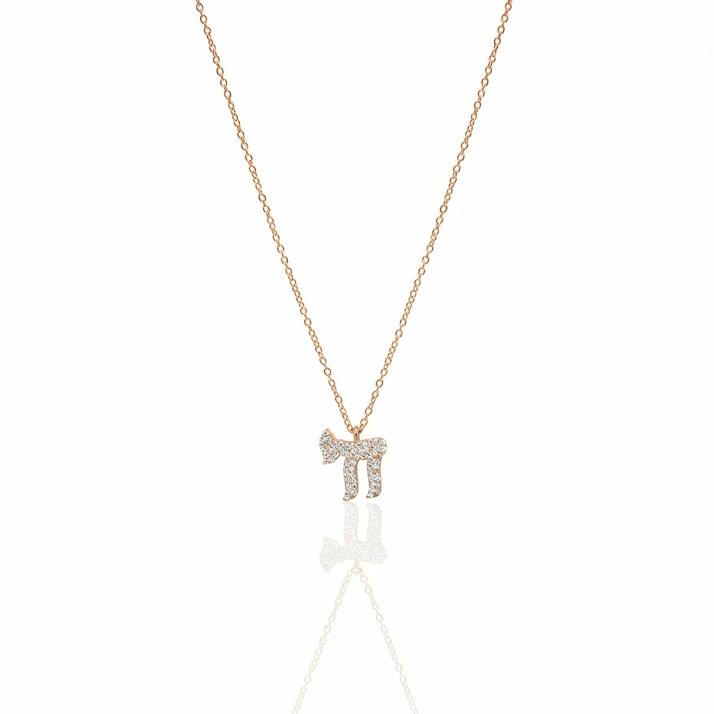 14k gold Medium pavè diamonds Hai necklace