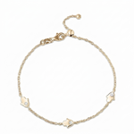 Load image into Gallery viewer, 14k gold  Mystic 3 charm single hamsa beacelet