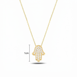 Load image into Gallery viewer, 14K Gold Thic classic Hamsa Necklace diamonds