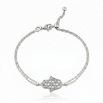 Load image into Gallery viewer, 14K gold Honeycomb hamsa bracelet