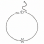 Load image into Gallery viewer, 14k gold 1cm full star of David White diamonds