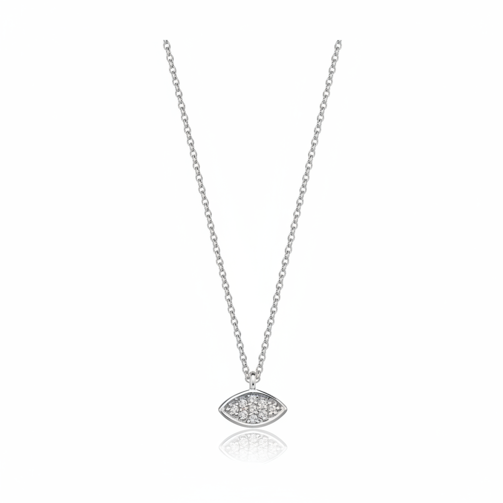 14k gold Mystic Gold, Full Diamond Eye Necklace