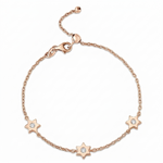 Load image into Gallery viewer, 14k gold  Mystic 3 charm single diamond star bracelet