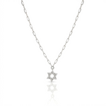 Load image into Gallery viewer, 14k gold Large Classic Star of David necklace paperclip