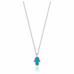 Load image into Gallery viewer, 14k gold Mystic Gold Hamsa Enamel Necklace