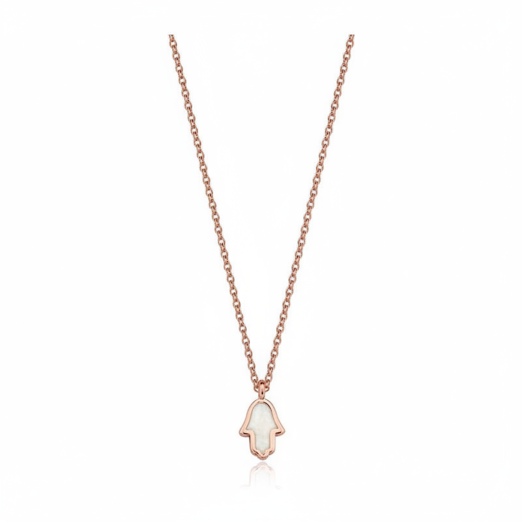 14k gold Mystic Gold Hamsa Enamel Necklace