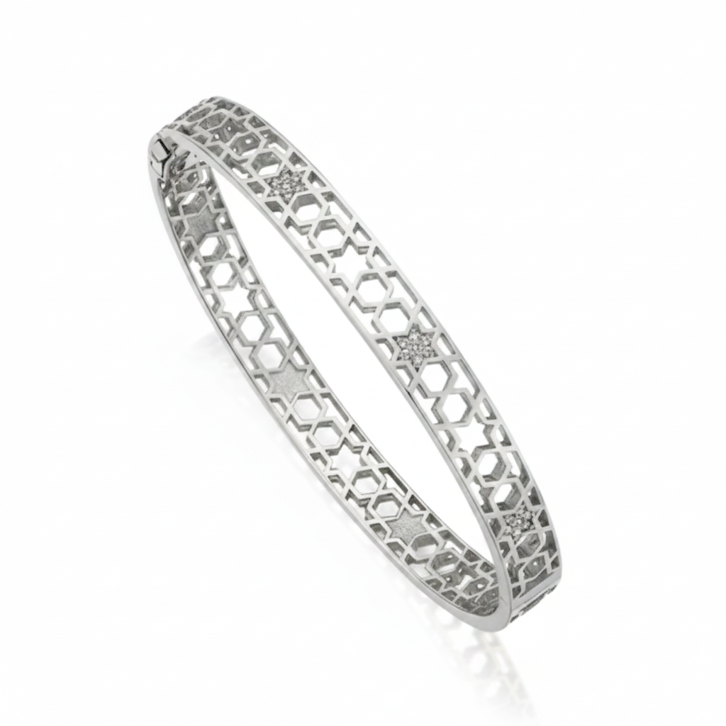 14k gold Honeycomb bangle