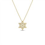 Load image into Gallery viewer, 14k gold Honeycomb Star of david Necklace