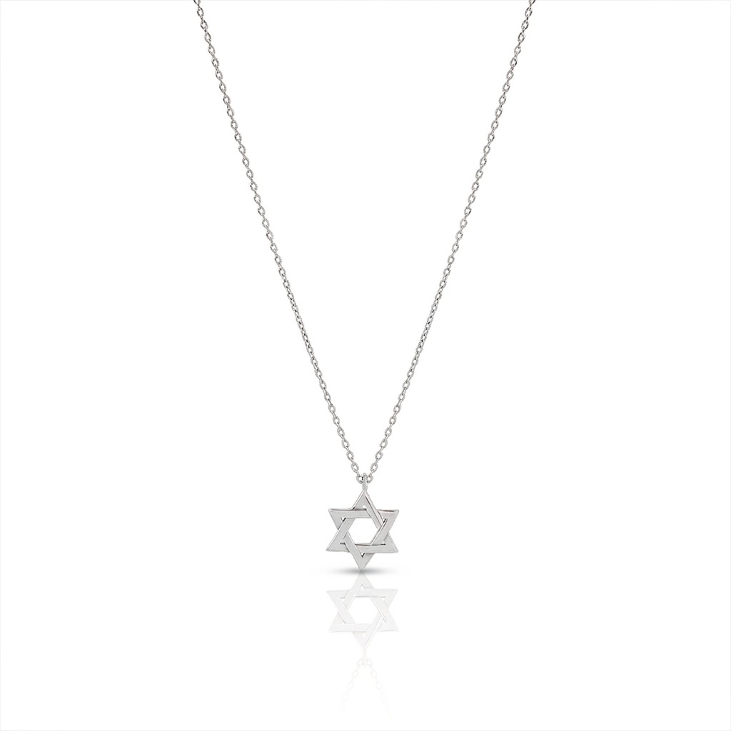 14k gold plain braided star of david necklace