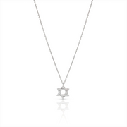 14k gold plain braided star of david necklace