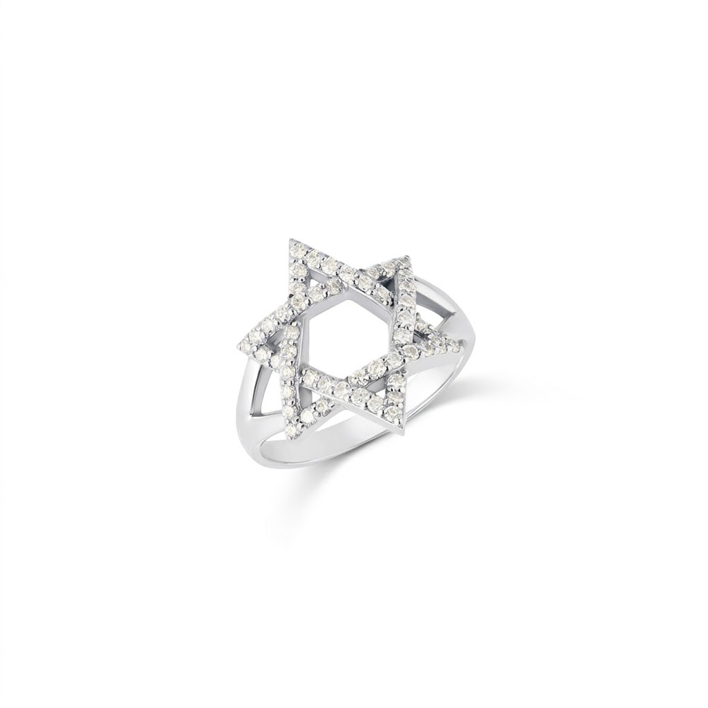 14k gold Large star of david ring