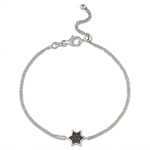 Load image into Gallery viewer, 14k gold 1cm full star of David Black diamonds