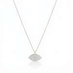 Load image into Gallery viewer, 14K gold single diamond 1cm lucky eye necklace