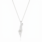 Load image into Gallery viewer, 14K Gold Star Israel Map Necklace