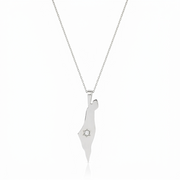 14K Gold Star Israel Map Necklace