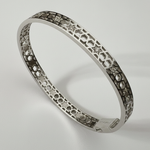 Load image into Gallery viewer, 14k gold Honeycomb bangle full diamonds