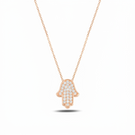 Load image into Gallery viewer, 14K Gold Thic classic Hamsa Necklace diamonds