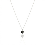 Load image into Gallery viewer, 14k gold 1cm full star of David Black diamonds necklace