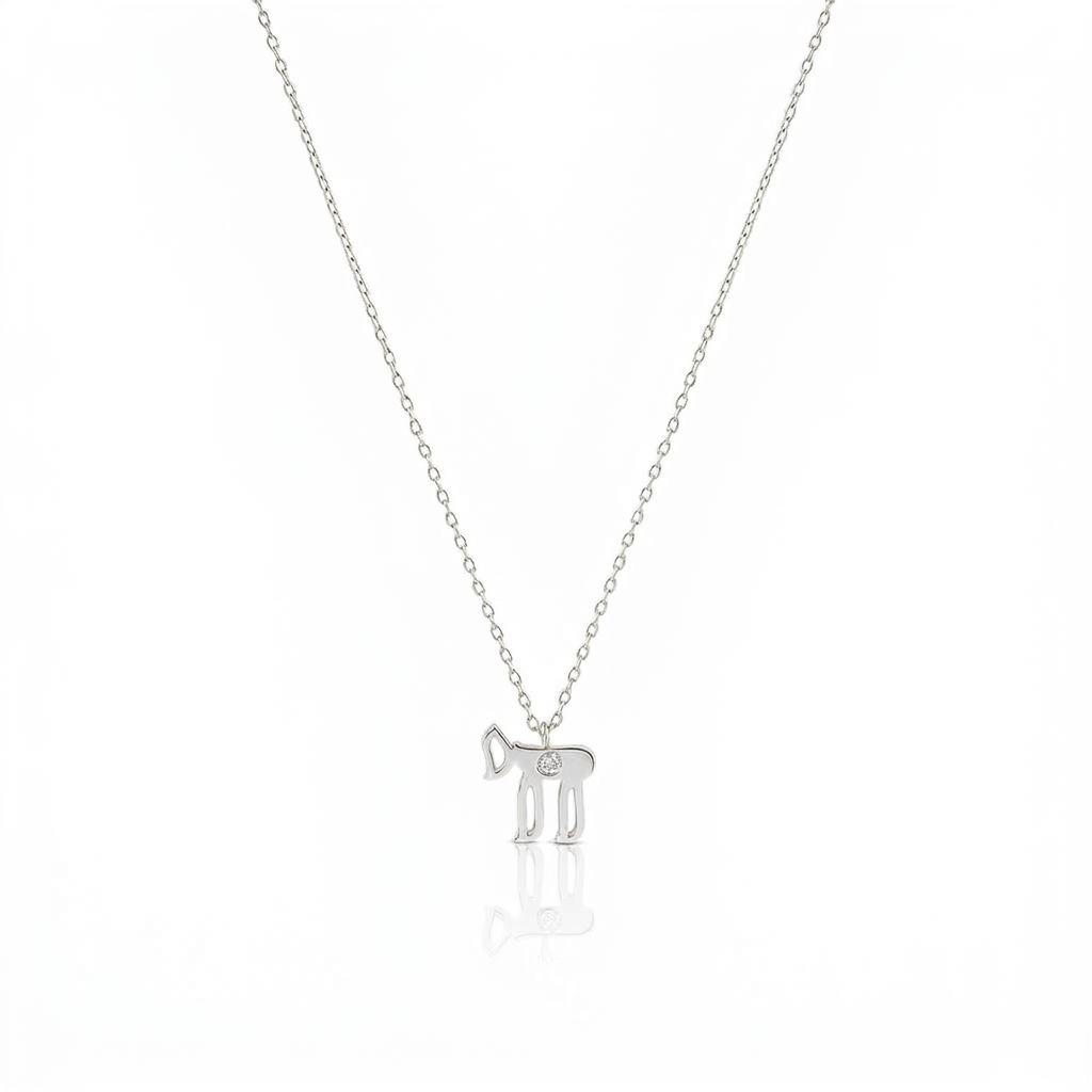 14k gold small single diamod hai necklace