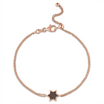 Load image into Gallery viewer, 14k gold 1cm full star of David Black diamonds