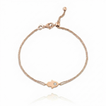 Load image into Gallery viewer, 14K gold single diamond 1cm Hamsa Bracelet