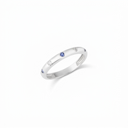 14k Gold Sapphire Diamond Band Ring