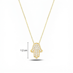 Load image into Gallery viewer, 14K Gold large Thic classic Hamsa Necklace diamonds